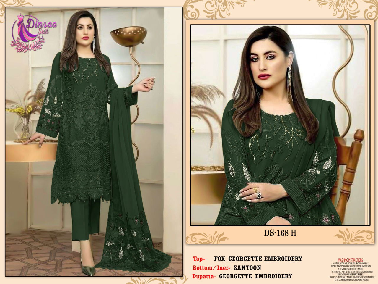 168 New Colour Dinsaa Suit Designer Wholesale Pakistani Salwar Suits Catalog